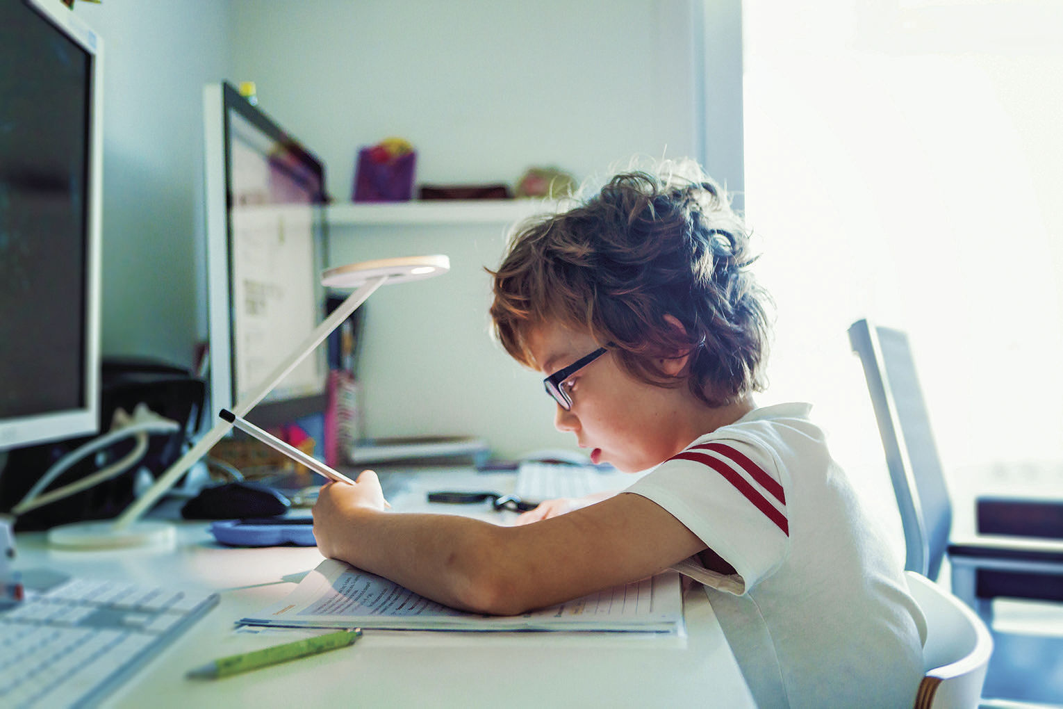 Child on computer at home